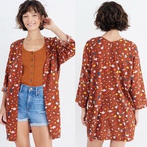 Madewell terracotta print duster robe jacket